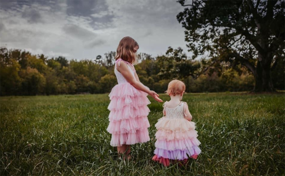 flower girls tutu straps party dress