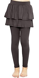 Girl&amp;amp;p;;Oh So Soft High Waisted Double Layer Skater Skirt with Built in Leggings comparables