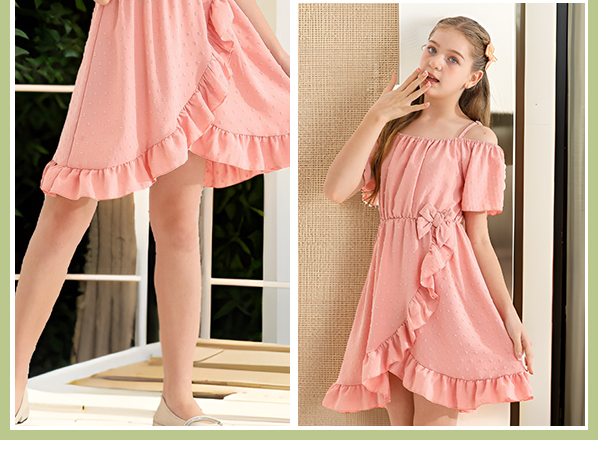 Girls spring summer pink dresses