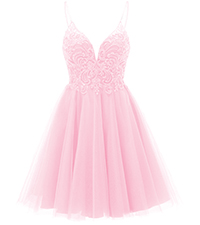 tulle pink homecoming dresses