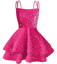 Tiered Sequin Homecoming Dresses 2024