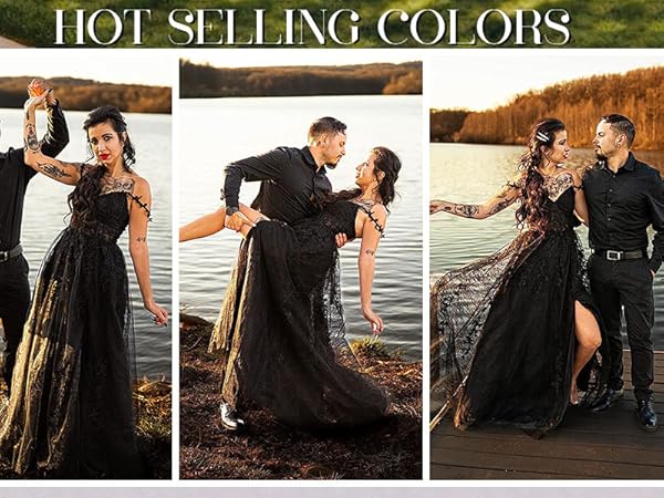 tulle corset prom dresses for women 2024 long off shoulder black wedding dresse gothic ball gowns