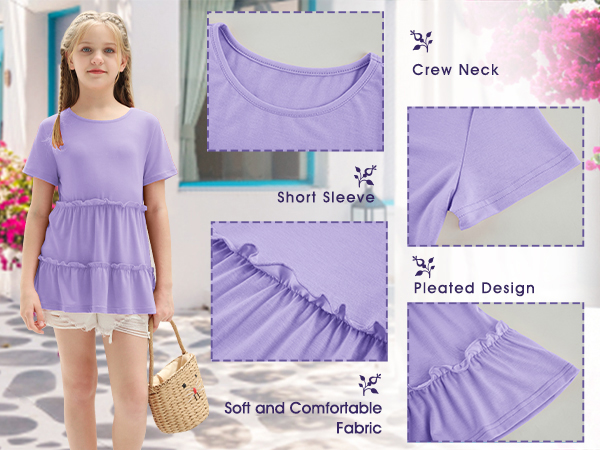 Girls Elegant Ruffle T Shirts