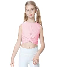 B&GCozy Girls Cute Crop Tops Ribbed Knit Short Sleeve Shirt Tees 7-15 Years…