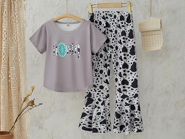 cow print bell bottoms toddler girl