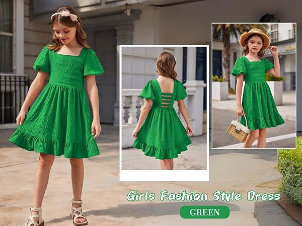 Girls Green Dress