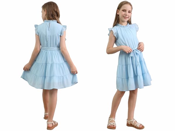 tween girl summer short sleeve sleeveless solid dress size 4 5 6 7 8 9 10 11 12 13 fashion boho