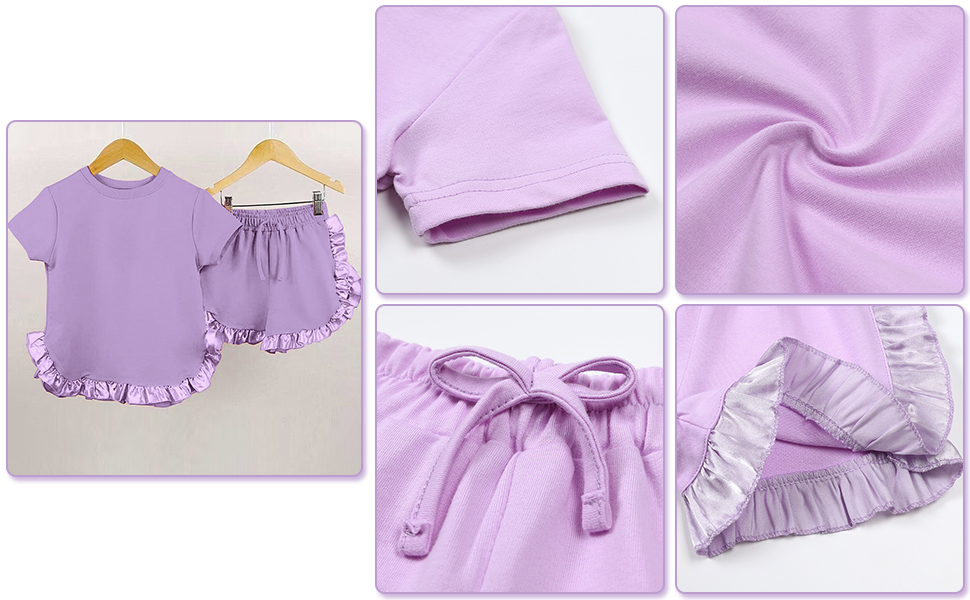 Little Girls Athletic Outfits Set Ruffle Tracksuit