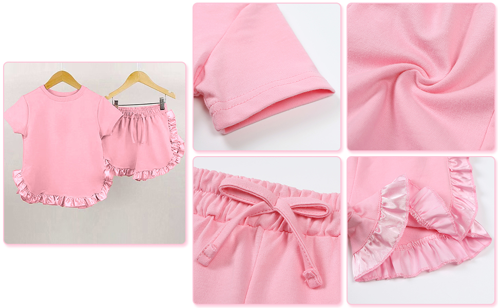 Little Girls Athletic Outfits Set Ruffle Tracksuit