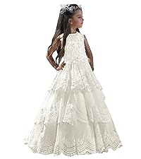 Lace Appliques Flower Girl Dresses Multiple Layers