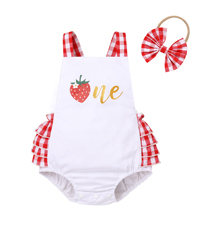 Strawberry Birthday Outfit Baby Girl