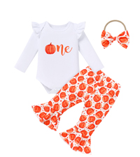 fall themed pumpkin birthday outfit girls