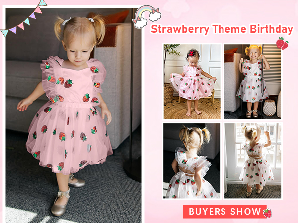 Strawberry Birthday Dress for Toddler