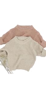 baby toddler sweater pink and white