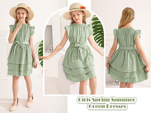 Girls green dresses