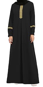 Zipper Islamic Robe Abaya with hijab