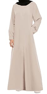 solid color Muslim dress abaya with hijab