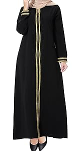 Embroidered Abaya Muslim Dresses Middle Eastern Kaftans