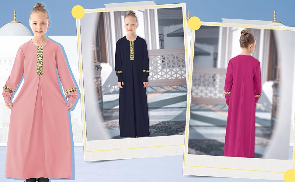 Dubai Outfits for Girls Kid Muslim Abaya