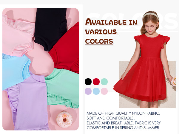 Haloumoning Girls Tutu Dress Ruffle Short Sleeve Fluffy Summer Party Tulle Dress for Kids 5-14Y