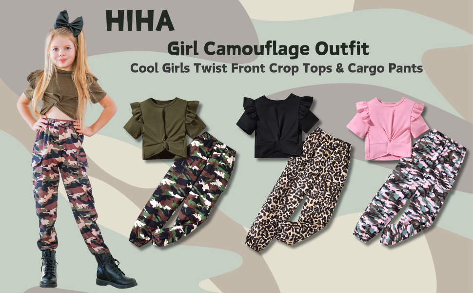 girl camouflage outfit size 4-12 years