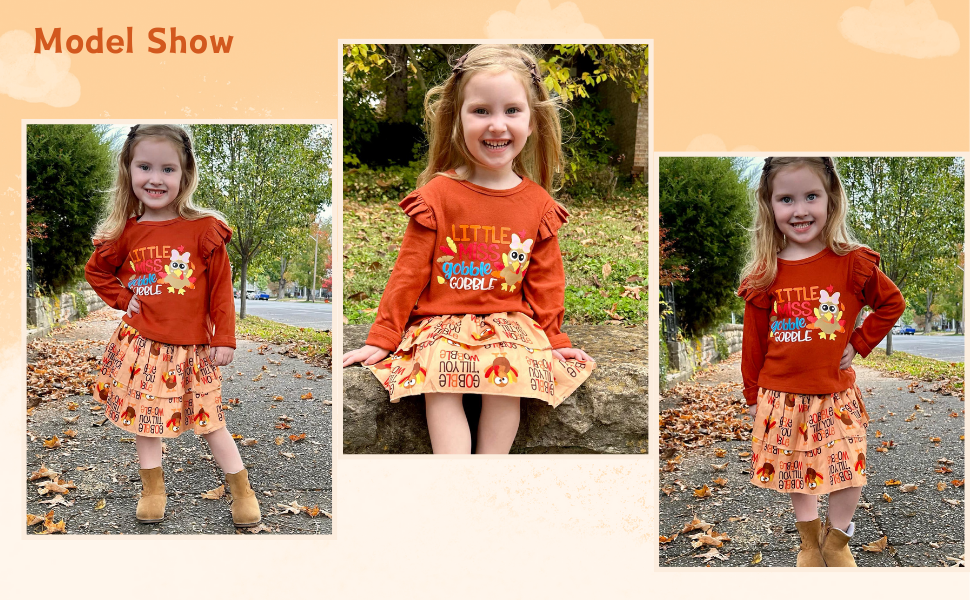 little miss gobble skirt set