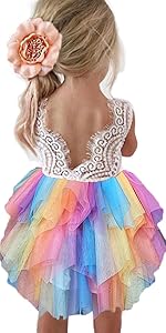 girl rainbow dresses girl colorful dresses girl birthday dresses