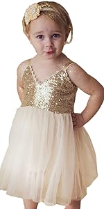 gold Sequin dress Sequin dress flowr girl dress maternity dress daddy daughter dance Easter dresses