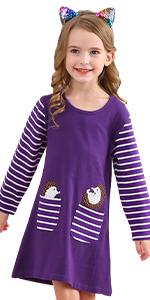 girls purple casual dress