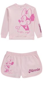 Girls Minnie Mouse Sweatshirt and Shorts Set