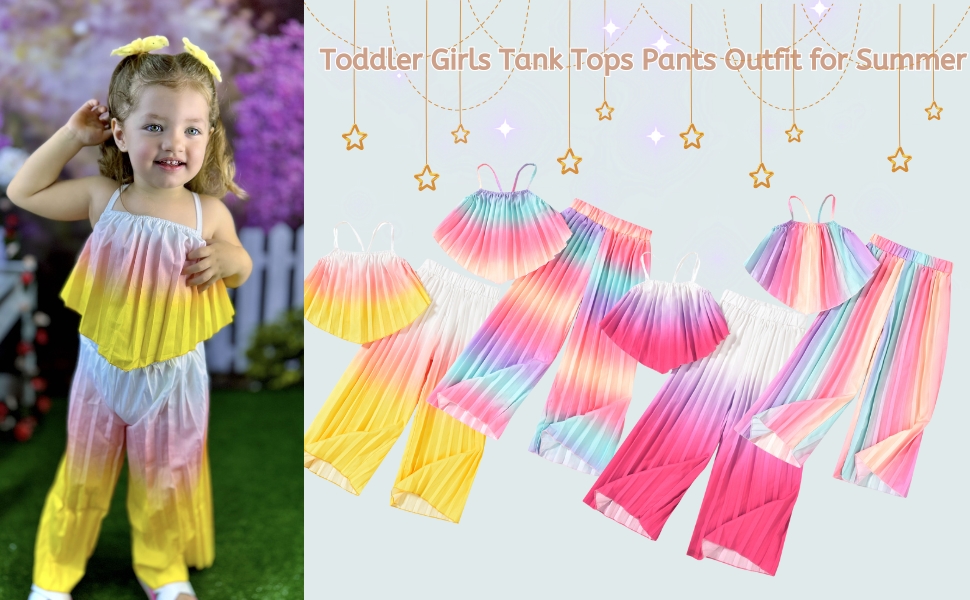 Toddler Girls Tank Tops Pants Outfit for Summer