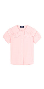 Girls Ruffle Collared Shirt