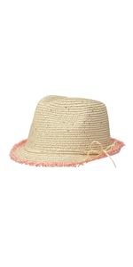 Girls straw fedora