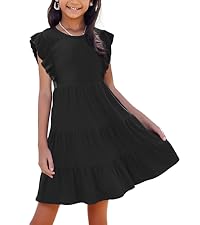 girls tiered black dress