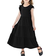 girls black long dress