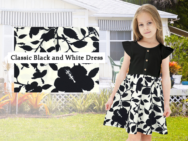 black and white dress girl