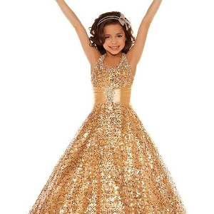 Sequin flowwr girl dress