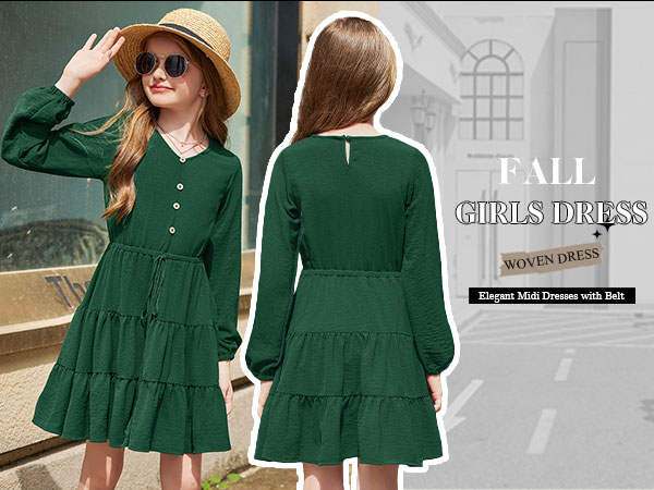 girls casual midi dress