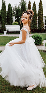 white flower girl dress