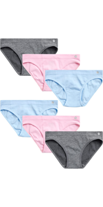 Limited Too Girls Underwear - 6 Pack 100% Cotton Bikini Briefs