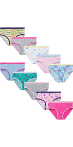 Limited Too Girls’ Underwear – 10 Pack Cotton Bikini Briefs Panties (Size: 4-12)