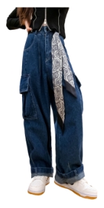 girls denim cargo pants