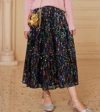 Girls Black Sequin Skirt