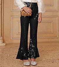 Girls Black Sequin Pants