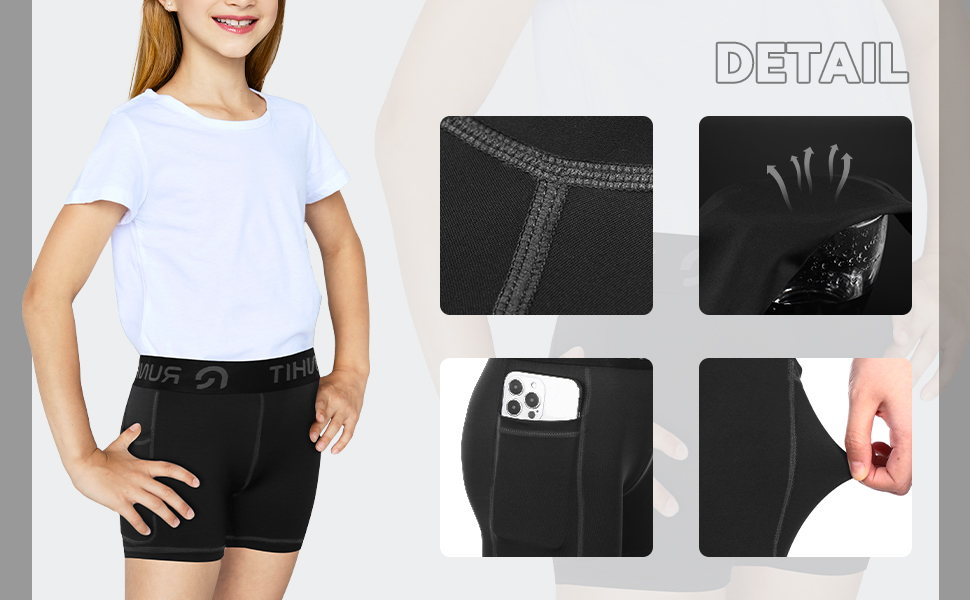 4" Youth Girls Volleyball Shorts