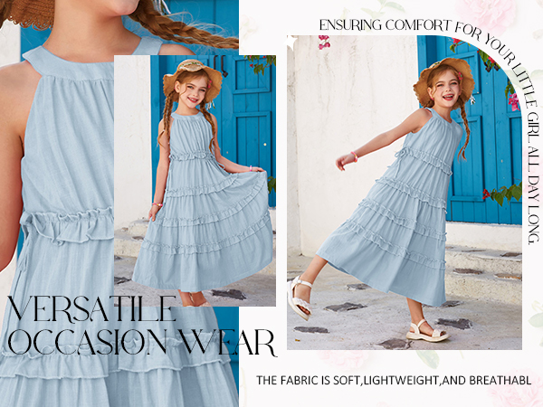 Girls Spring Blue Dress