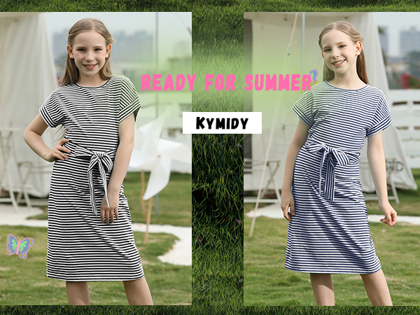 Girls summer striped dress