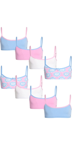 Limited Too GirlsTraining Bra - Stretch Cotton Crop Cami Bralette (8 Pack)