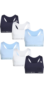 Limited Too Girls'' Training Bra - Racerback Crop Cami Sports Bra (6 Pack)