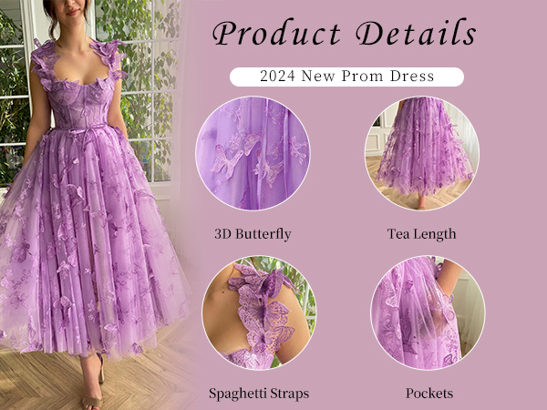 spaghetti strap tulle prom dress